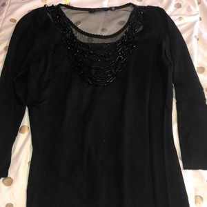 Black sweater with built in beading